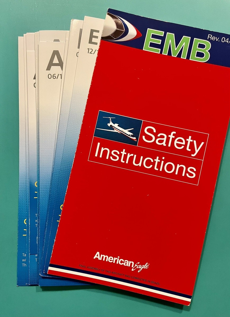 19 AMERICAN AIRLINES SAFETY CARDS SET | eBay