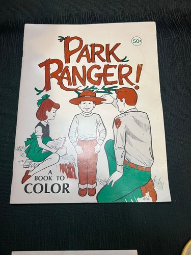 1971 Park Ranger Coloring Book Souvenir Yellowstone National Park Wyoming