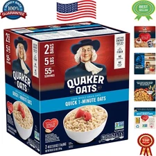 Quick 1-Minute Non-GMO Oatmeal - Heart-Healthy Whole Grains, 2.5 lb 2-Pack