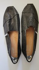TOMS Classics Girl's Black Glitter Shoes Size Y3