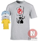 Banksy Anarchy rat T-shirt anarchist stencil art tee shirt punk rat political