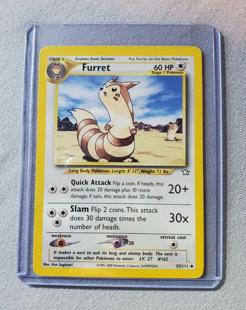 Furret 1st Edition Near Mint Neo Genesis Pokemon #35/111