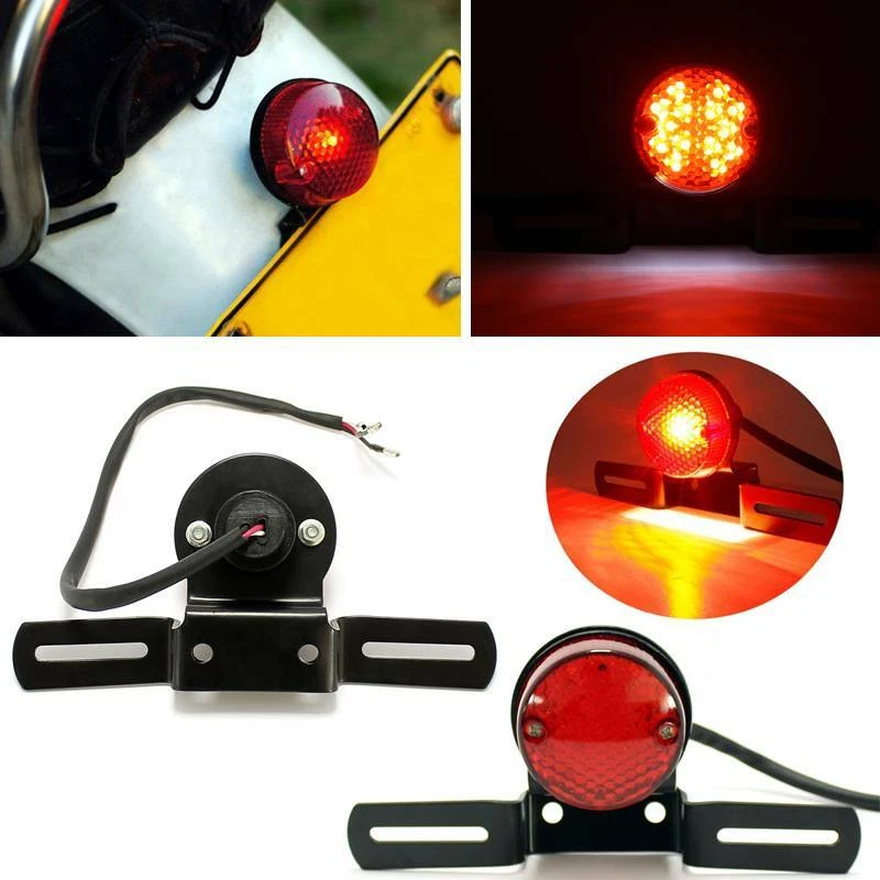 Luz de freno trasera de motocicleta montaje de matrícula para Triumph Chopper Bobber Foto 2 de 4