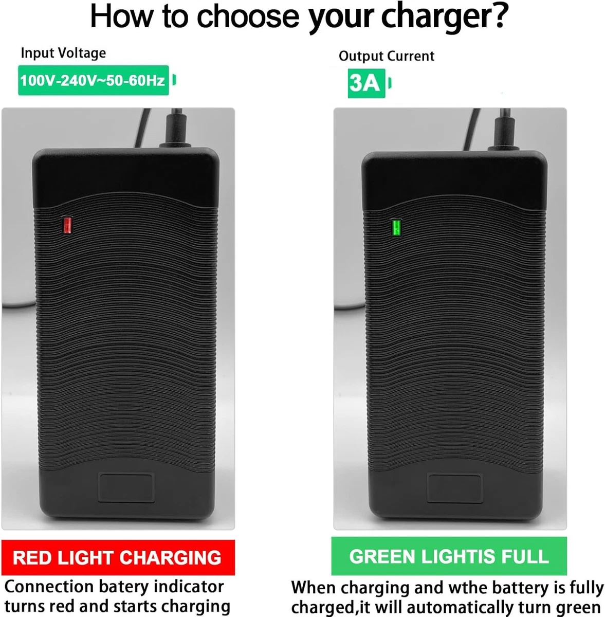 Chargeur de vélo électrique 3A pour batterie de vélo électrique 48V NCM