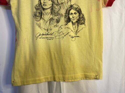 T-shirt Charlies Angels schizzo giallo suoneria 1977 produzioni ortografiche bambini L - Foto 5 di 18