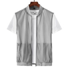 New Summer Men's Mesh outdoor vest breathable Zipper waistcoat Sleeveless tops