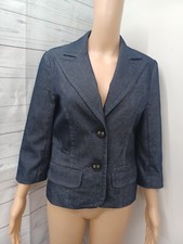 Trina Turk Women's Charcoal Gray Black Button Front Blazer Jacket Size 4