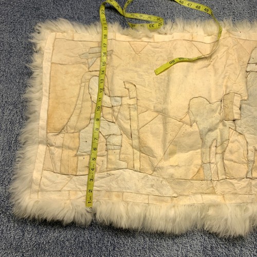 Vintage Alpaca Fur Wall Hanging Small Rug Peru Patchwork Tapestry 26x19" Herder - Picture 11 of 11