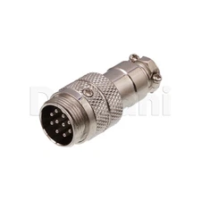 10101510185 Circular Cable Connector 10 Pin Male Silver