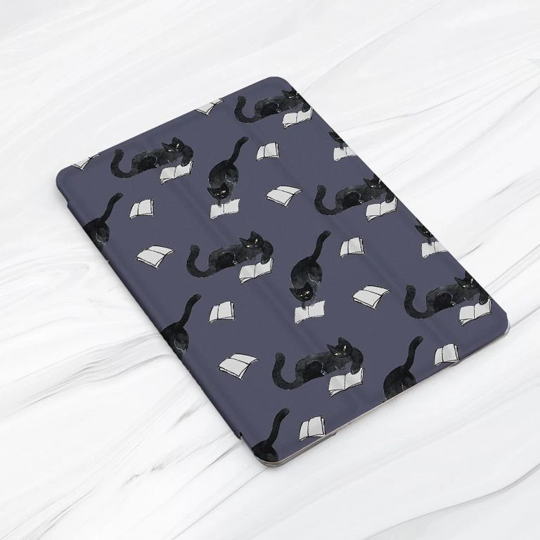 Funda Divertida Animal Libros Gatos Negros Para iPad 10.2 Air 3 4 5 Pro 9.7 11 12.9 Mini Foto 3 de 4