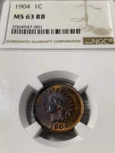 1904 USA 1C NGC MS63 RB (NGC # 2064947-001)