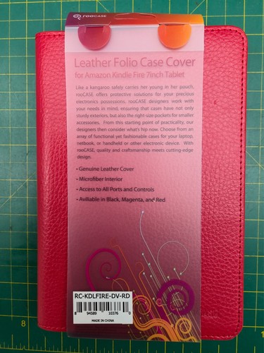 New never used Red Leather roocase folio cover for Kindle Fire 7 inch tablet - Picture 3 of 7
