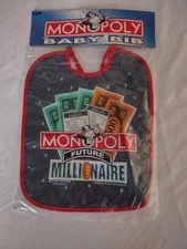 MONOPOLY PLASTIC BABY BIB FUTURE MILLIONAIRE - NEW SEALED - 1999