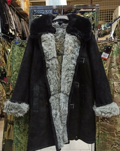 Bekesha black sheepskin coat black 