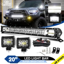 20inch LED Light Bar Spot Flood Combo Driving Offroad Truck+ 4"  Pods Wire Kits
