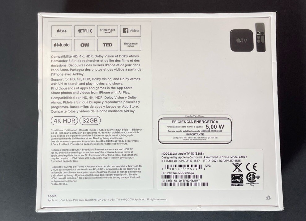Official Apple TV 4K 32GB 1st Gen [ Model A1842 ] NEW | eBay