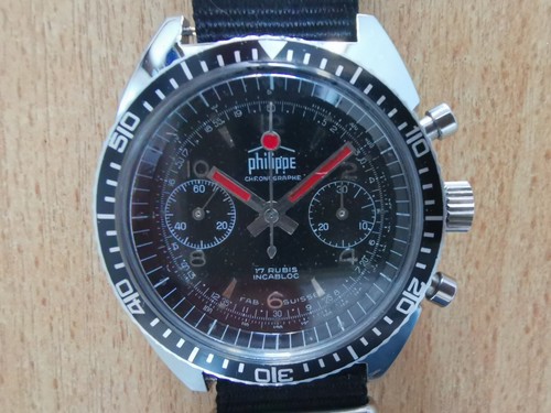 Cadran Montre Cupillard 233 68 - Noir, Style Rallye Vintage - 27,9 Mm - Neuf De Stock