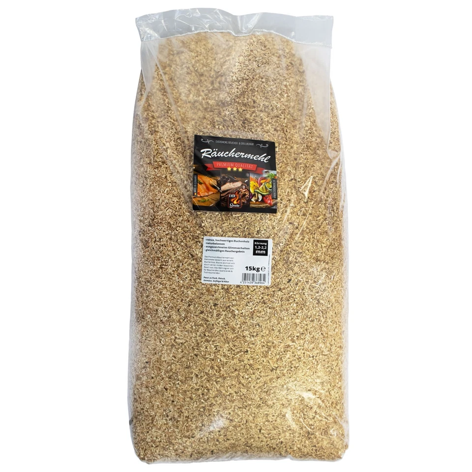 Eversmoke Räuchermehl Räucherchips 15kg Räuchern Buche Fische Smoker Grill BBQ