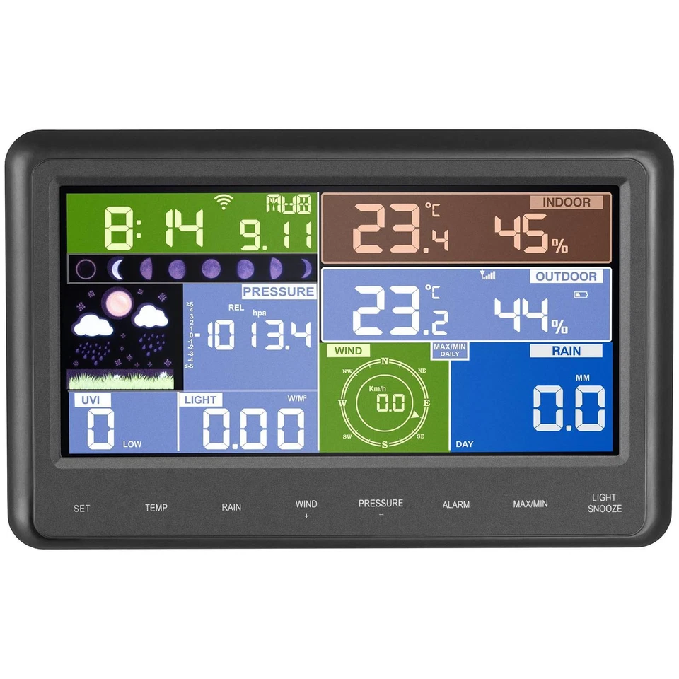 WiFi Wetterstation Funkwetterstation Funk Regenmesser Solar Wind Profi - Bild 2 von 4