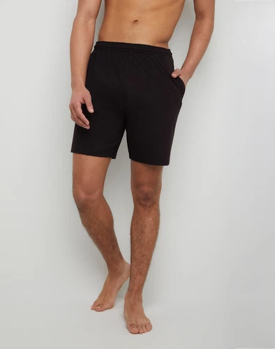 Hanes Men Shorts Jersey Pocket Elastic Waist Cotton Solid 7.5 Inseam S to 4XL