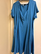 T22 - Torrid Blue Rib Knit Skater Dress  Size 3 22/24