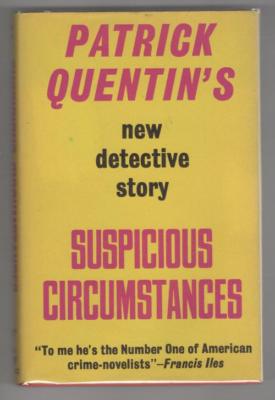 Suspicious Circumstances by Patrick Quentin (First UK Edition) Gollancz ...