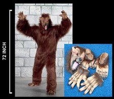 PLUSH WEREWOLF ADULT COSTUME halloween suit wolf scary wolves pro dressup NEW