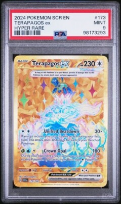 Terapagos ex 2024 Pokemon Stellar Crown 173 Gold Hyper Rare PSA 9