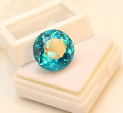 AAA Natural Brazil Green Paraiba Tourmaline Loose Round Gemstone Cut 19.15 Ct - Picture 3 of 6