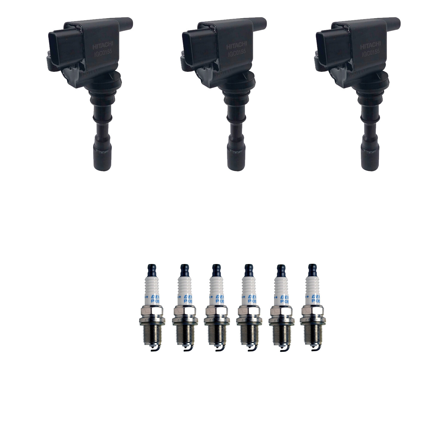 Hitachi 3 Ignition Coil 6 Denso Platinum Spark Plugs Kit For XG350 3.5 V6