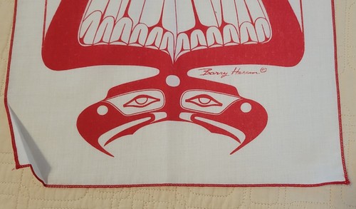 New Vintage Barry Herem Northwest Coast scarf wallhanging Eagle Quadrant L 52" - Picture 6 of 8