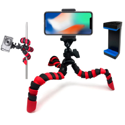12'' Octopus Gripster Flexible Tripod Stand With Phone Mount for All New iPhone