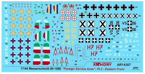 Armory Models AR14307 Scale 1/144 Messerschmitt Bf 109E Foreign Service Aces Pt2 - Bild 13 von 24