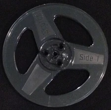 Empty 7" Plastic Reel - Dark Transparent - Take-Up Reel (Spool) - 1/4 inch tape