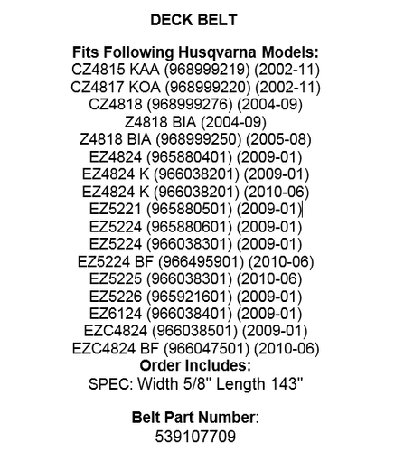 SCITOO Rasenmäher-Deckriemen - Passend Für MTD, Cub Cadet, Troy-Bilt, 754-04138, 363.2 Cm Länge