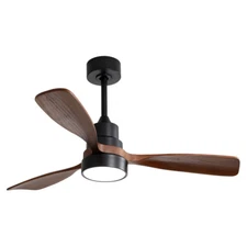 48Inch Wood Ceiling Fan With Remote Control Reversible DC Motor For Living Room
