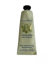 Crabtree & Evelyn AVOCADO Olive Basil Moisturising Hand Therapy Cream .9oz NeW