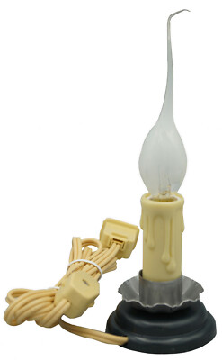 Rustic Country Candle Lamp, 5 inch, On/Off Switch, Metal Trim, Plug-in Electric