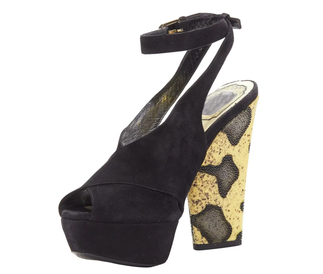 Sandales fronde accents perles en daim Christian Dior