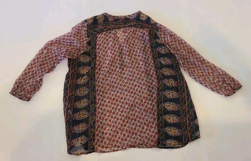 Lucky Brand Size 2X Red Floral Modal V-Neck Blouse - 第 8/13 張圖片