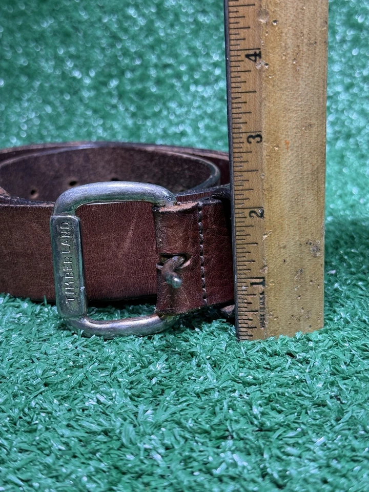 Timberland Cinturón Italiano Cuero Genuino Marrón Envejecido Para Hombre Talla 40 De Colección Foto 3 de 4