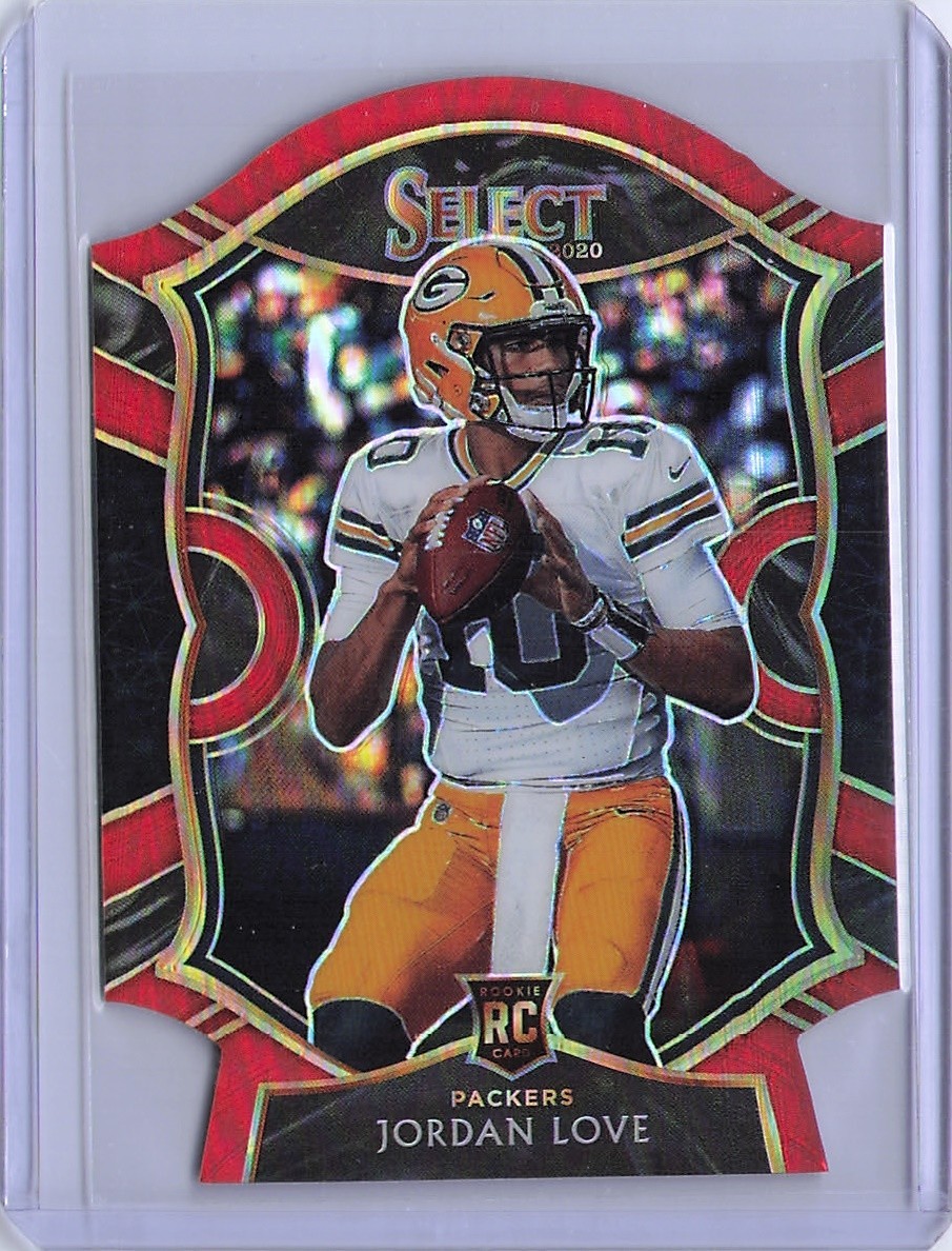 2020 Panini Select - Concourse Jordan Love #47 Red Prizm Die-Cut Rookie Card