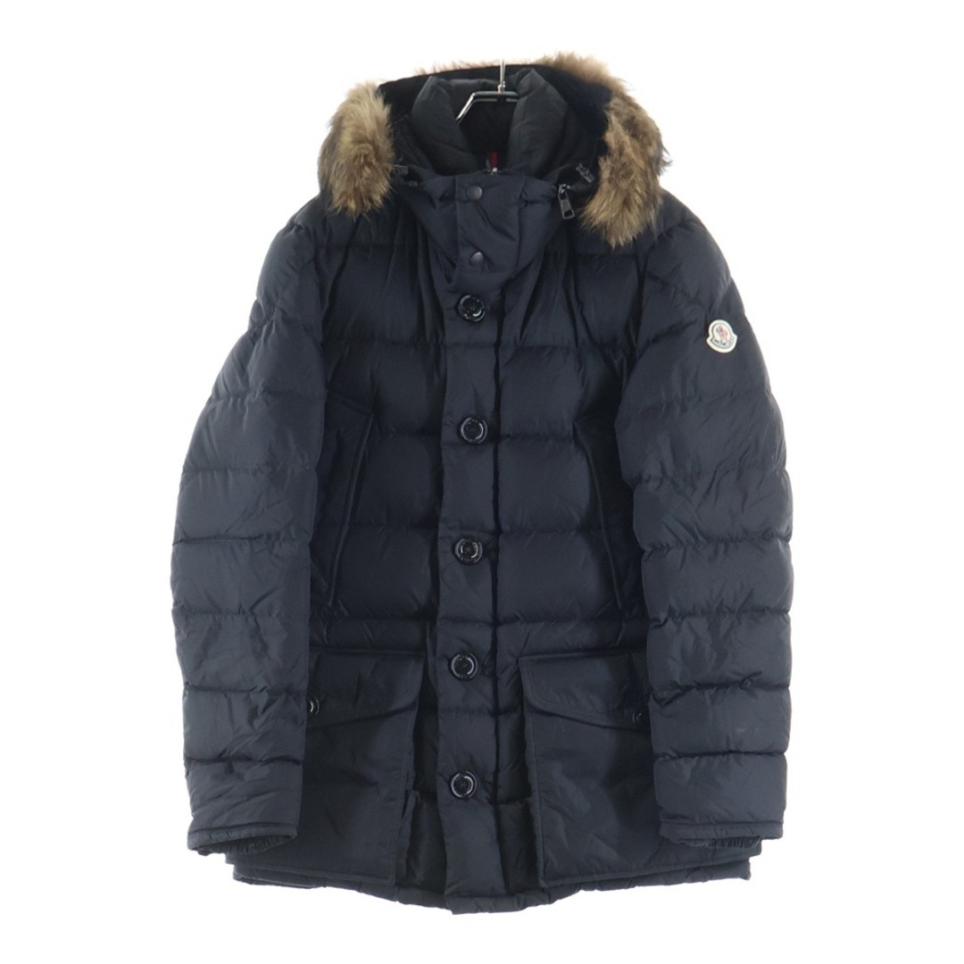 MONCLER 18aw CLUNY Cranny Emblem Logo Fur Hooded Zip Up Down Jacket Black Used 5