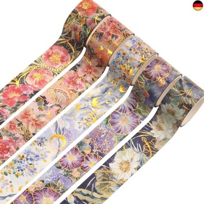 YUBX Ausblühen Washi Tape Set Masking Tape Klebeband Bunt für DIY Handwerk, B