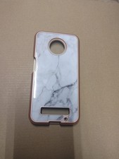 Funda resistente para Motorola Moto Z3/Z3 Play mármol + oro rosa!