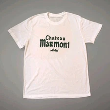 1970s Chateau Marmont Hotel T Shirt Large L Green 43" Chest Cotton Vtg Look