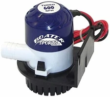 Boater Sports 57412 Non-Automatic Bilge Water Pump 600GPH 3/4 Flex Bracket Boat