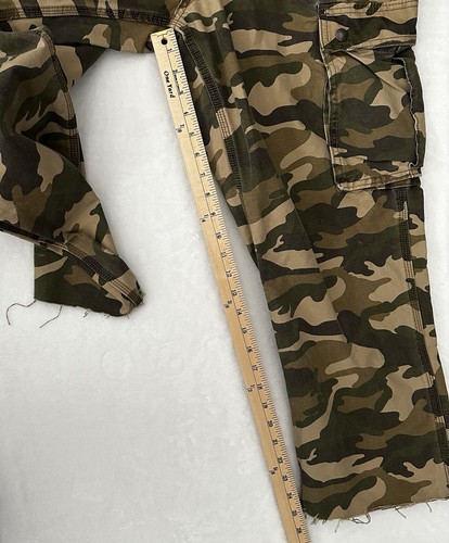 Carhartt Camo Cargo Pants Mens 34x36 Relaxed Fit Work Utility Hunting Raw Hem - Picture 11 of 15