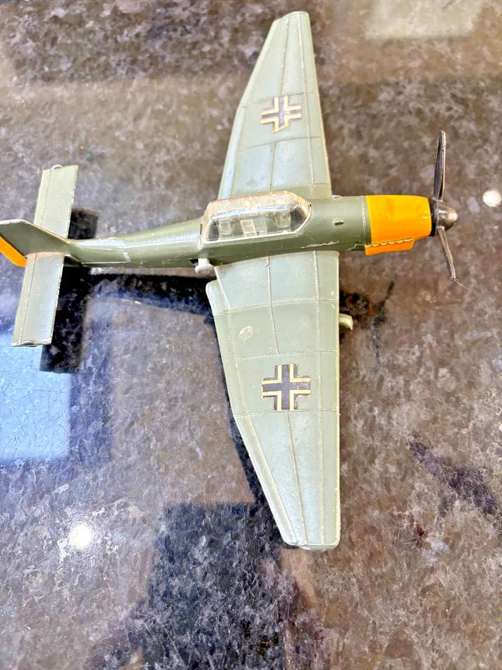 Junkers JU-87b Stuka.  Vintage DINKY 721 WW2 Dive Bomber. Original Cap Bomb. - Image 3 of 4
