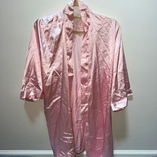 Pink Satin Robe With Lace